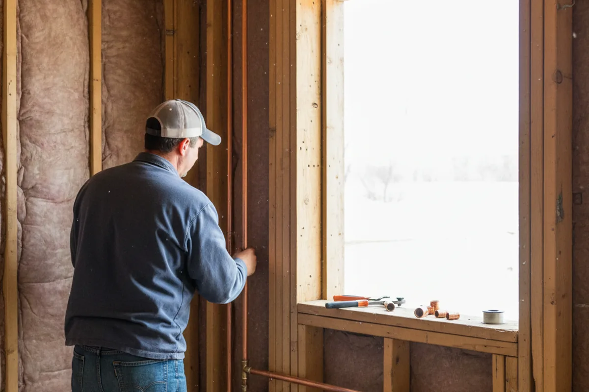 Licensed plumber running new copper supply lines in a Montrose home